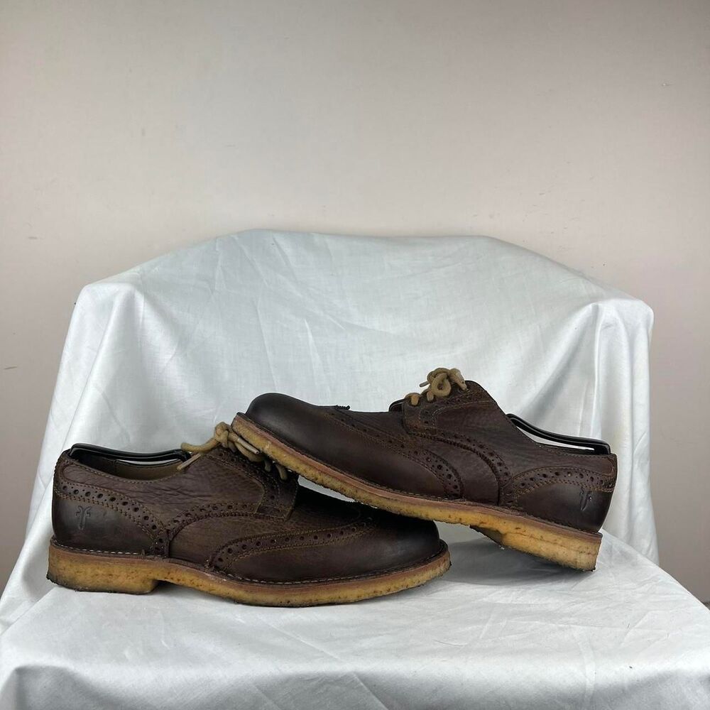 Frye Brown Leather Wingtip Brogues Size 10.5